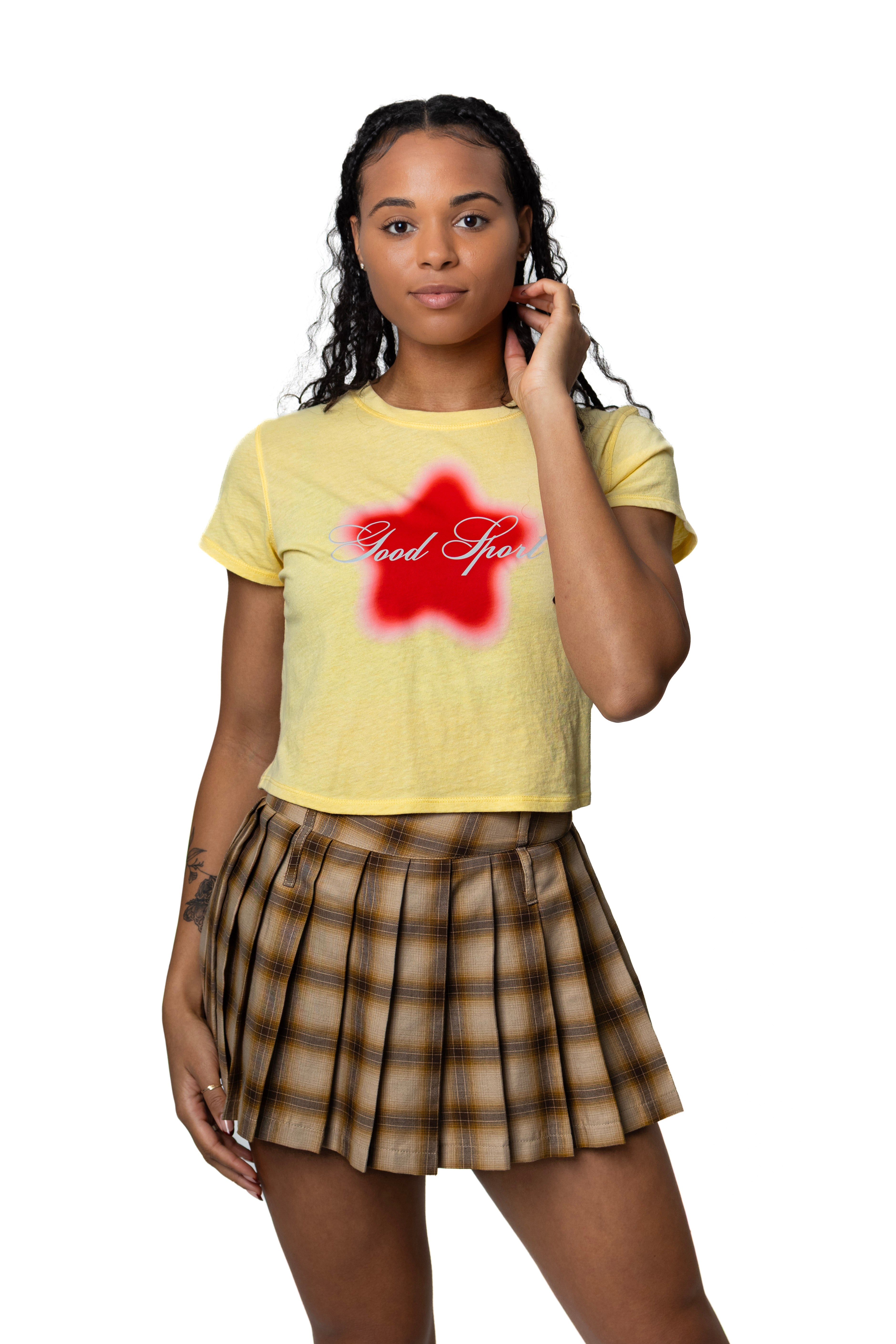 Pleated Plaid Skirt