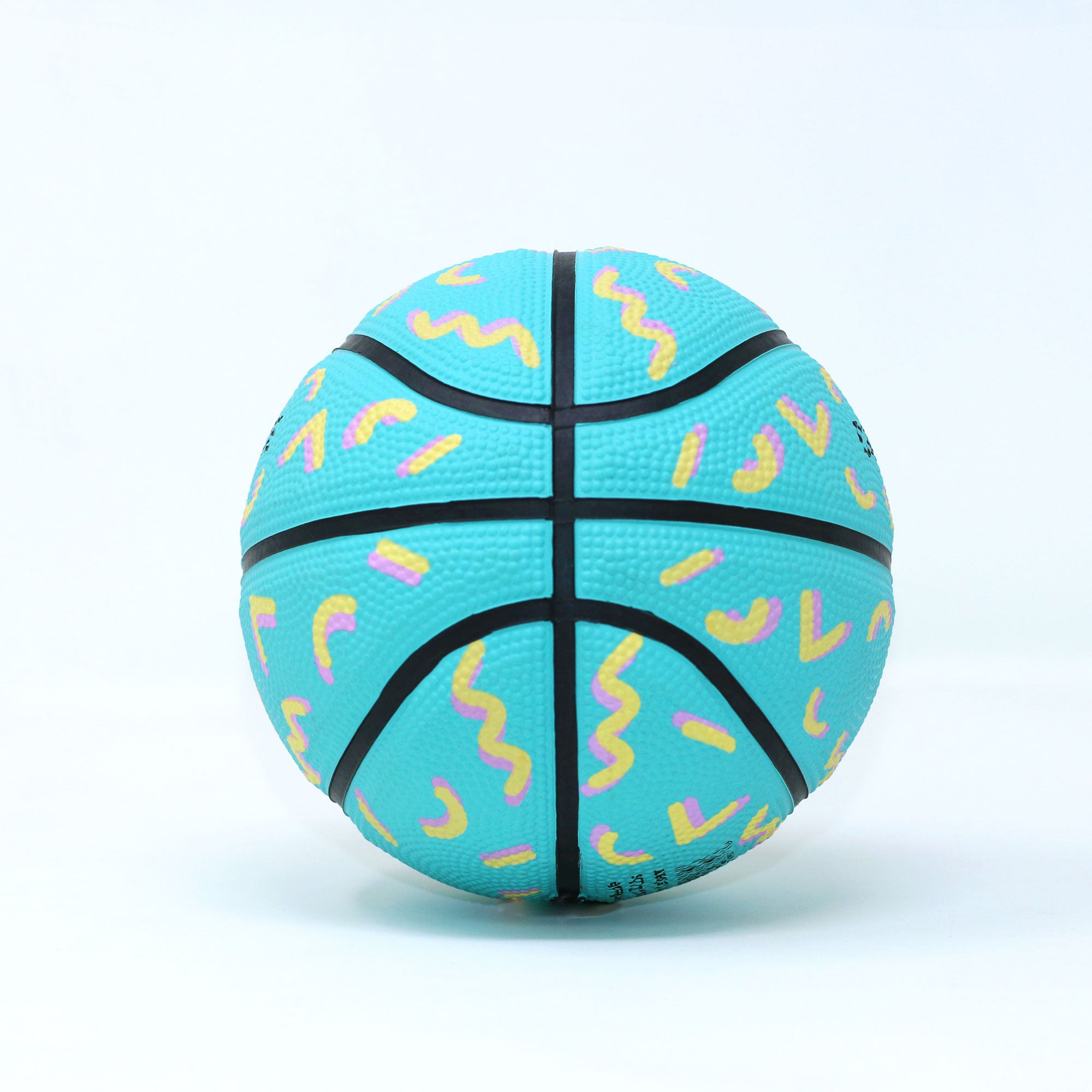 Retro Remix Blue Squiggles Mini Basketball