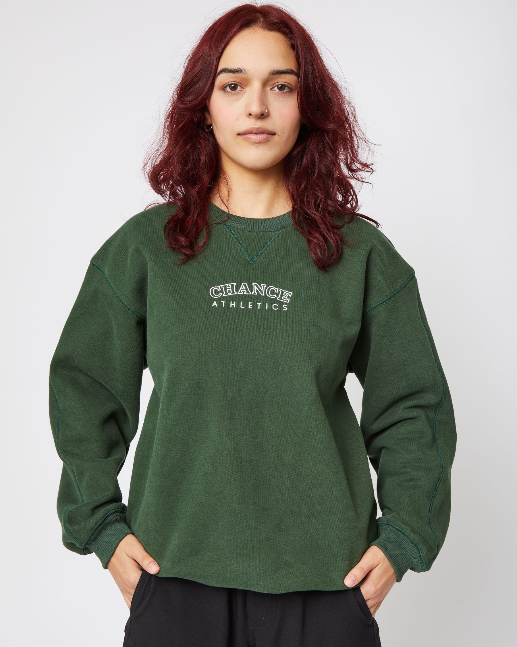 CA Crewneck Park Green Chance